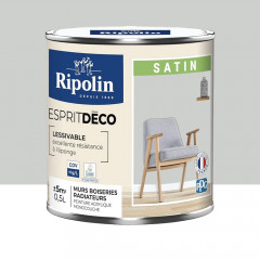 Peinture acrylique RIPOLIN Esprit Déco Satin Gris lomé - 0,5L