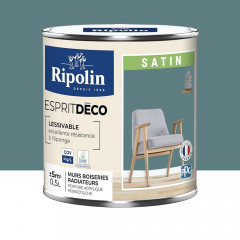 Peinture acrylique RIPOLIN Esprit Déco Satin Bleu melville - 0,5L