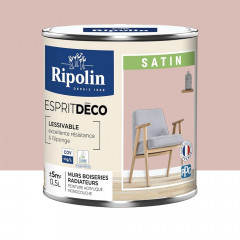 Peinture acrylique RIPOLIN Esprit Déco Satin Rose jabadao - 0,5L