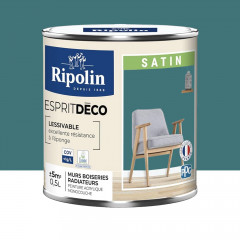 Peinture acrylique RIPOLIN Esprit Déco Satin Bleu pop - 0,5L