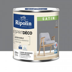 Peinture acrylique RIPOLIN Esprit Déco Satin Gris Ardoise - 0,5L