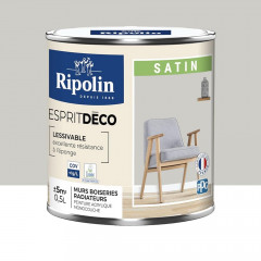 Peinture acrylique RIPOLIN Esprit Déco Satin Gris cétus - 0,5L