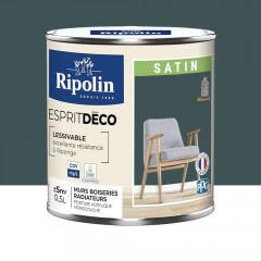Peinture acrylique RIPOLIN Esprit Déco Satin Vert armerie - 0,5L