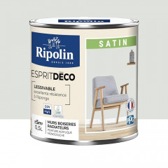 Peinture acrylique RIPOLIN Esprit Déco Satin Gris Hanoï - 0,5L