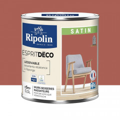 Peinture acrylique RIPOLIN Esprit Déco Satin Rouge chianti - 0,5L