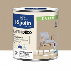 Peinture acrylique RIPOLIN Esprit Déco Satin Beige plage - 0,5L
