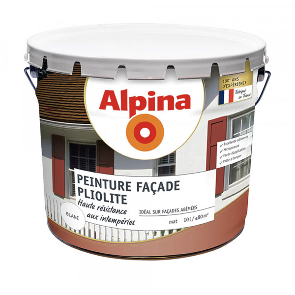 Peinture Façade Pliolite ALPINA Blanc - 10L