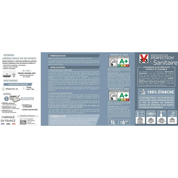 Kit sanitaire V33 Rénovation Perfection Sanitaire - étiquette