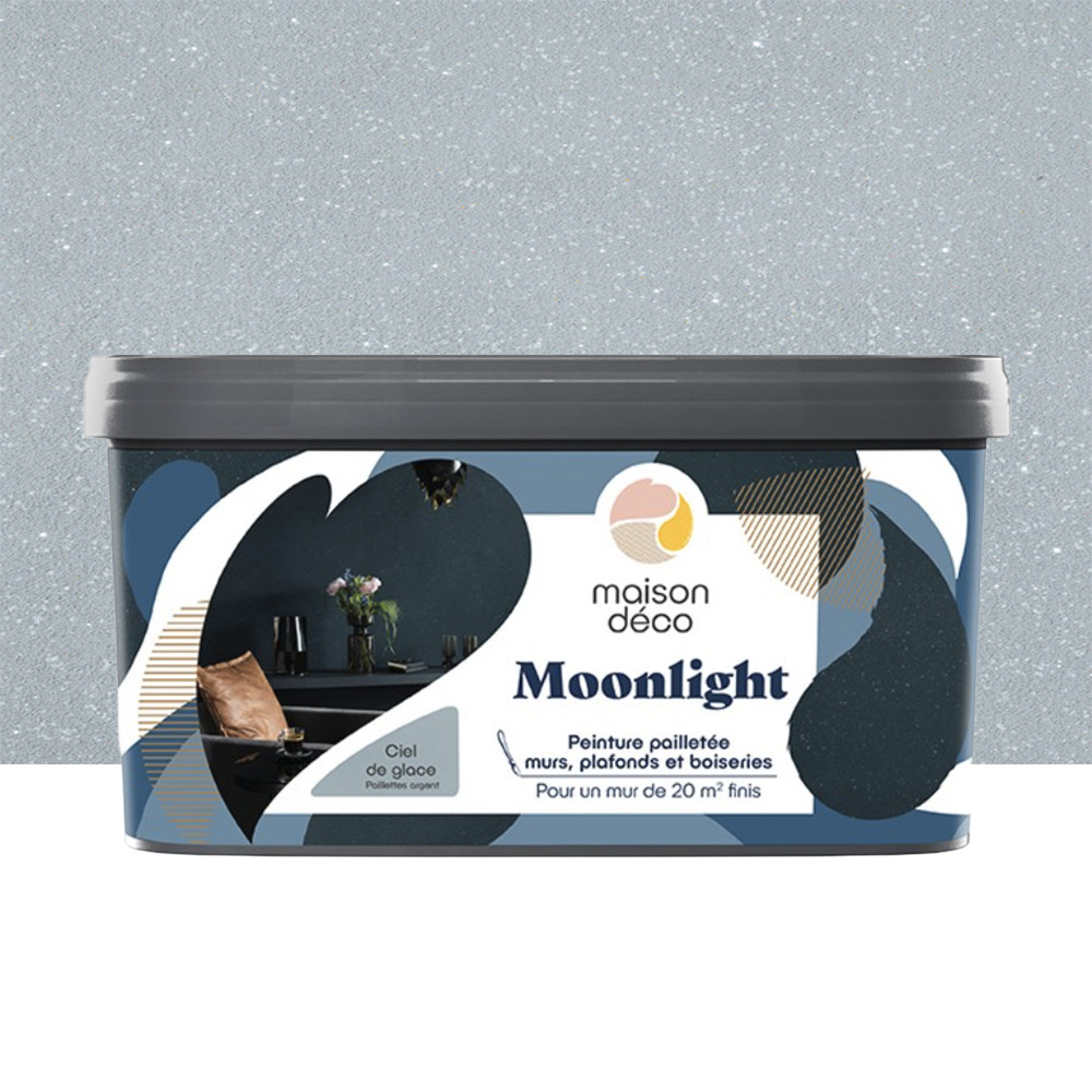 Peinture mate pailletée MAISON DÉCO Moonlight Ciel de glace - 2L