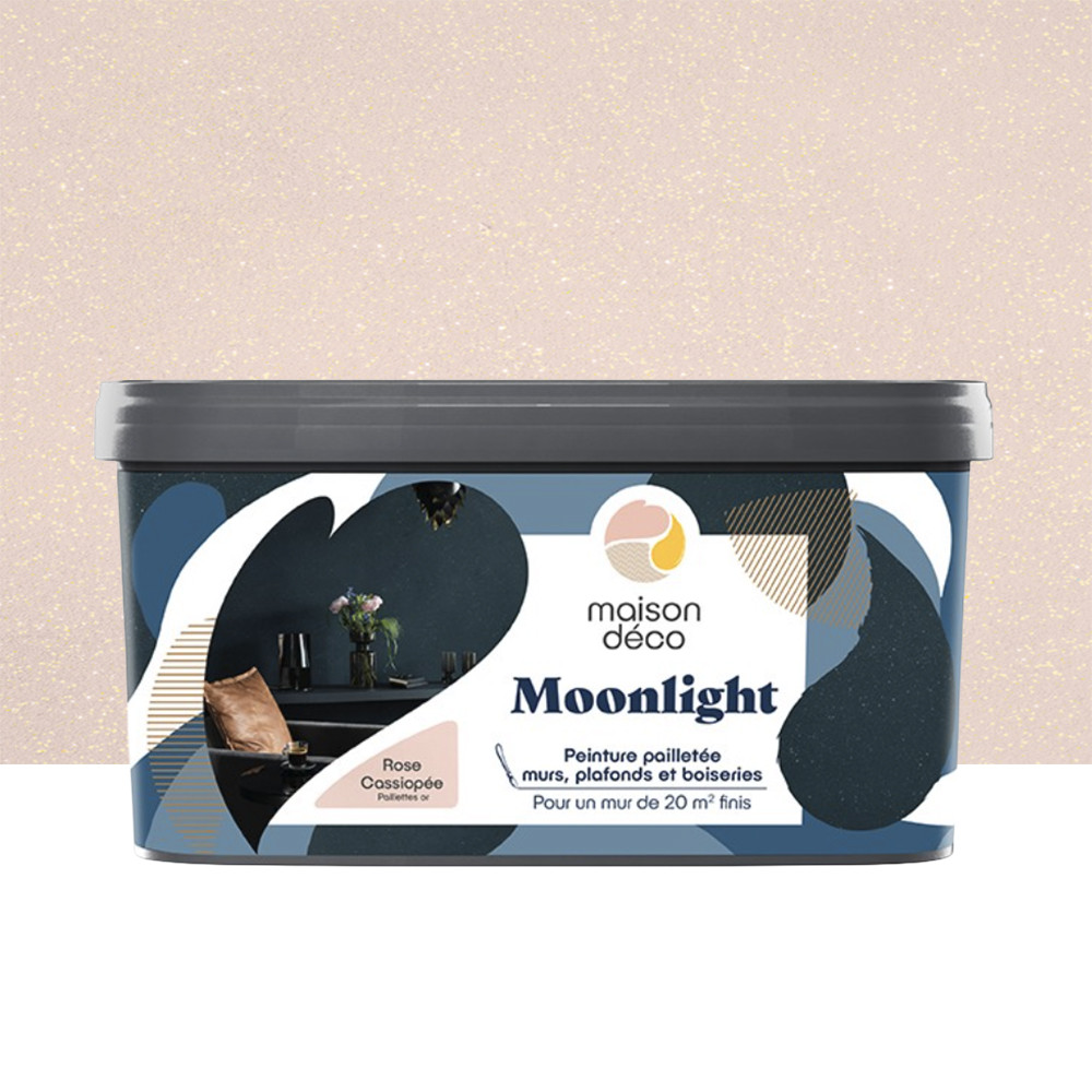 Peinture mate pailletée MAISON DÉCO Moonlight Rose Cassiopée - 2L