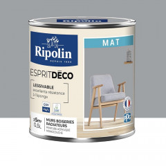 Peinture acrylique RIPOLIN Esprit Déco Mat Gris galet - 0,5L