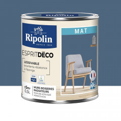 Peinture acrylique RIPOLIN Esprit Déco Mat Bleu seram - 0,5L