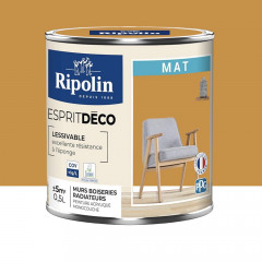 Peinture acrylique RIPOLIN Esprit Déco Mat Jaune ambré - 0,5L
