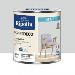 Peinture acrylique RIPOLIN Esprit Déco Mat Gris souris - 0,5L