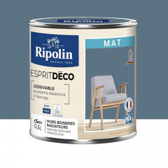 Peinture acrylique RIPOLIN Esprit Déco Mat Bleu madura - 0,5L