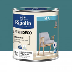Peinture acrylique RIPOLIN Esprit Déco Mat Bleu pop - 0,5L