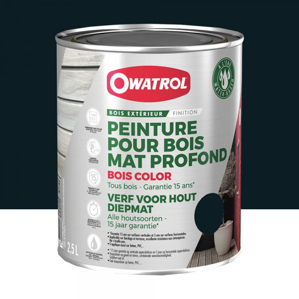 Peinture Bois Owatrol Mat Profond Anthracite - 2,5L