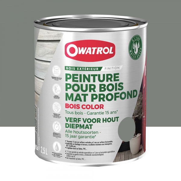 Peinture Bois Owatrol Mat Profond Alu nacré - 2,5L