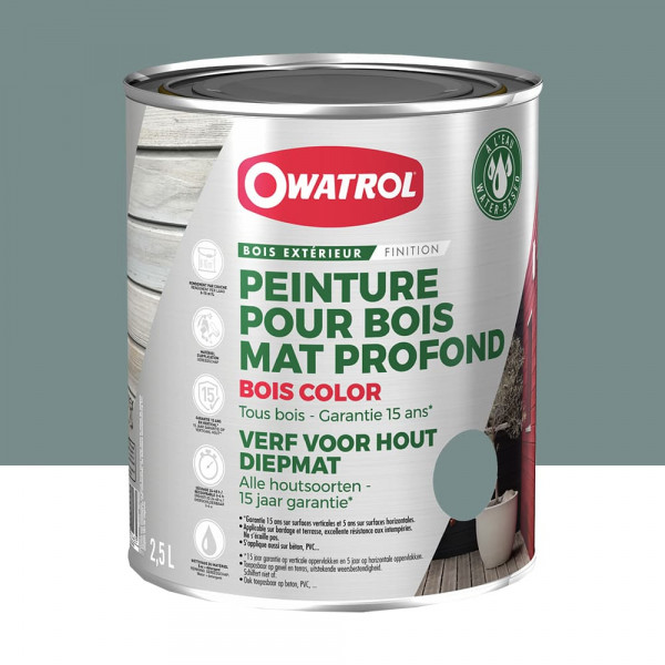 Peinture Bois Owatrol Mat Profond Gris platine - 2,5L