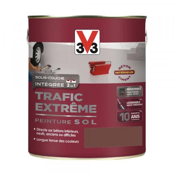 Peinture Sol Résine V33 Trafic Extrême Terre d'ombre - 2,5L
