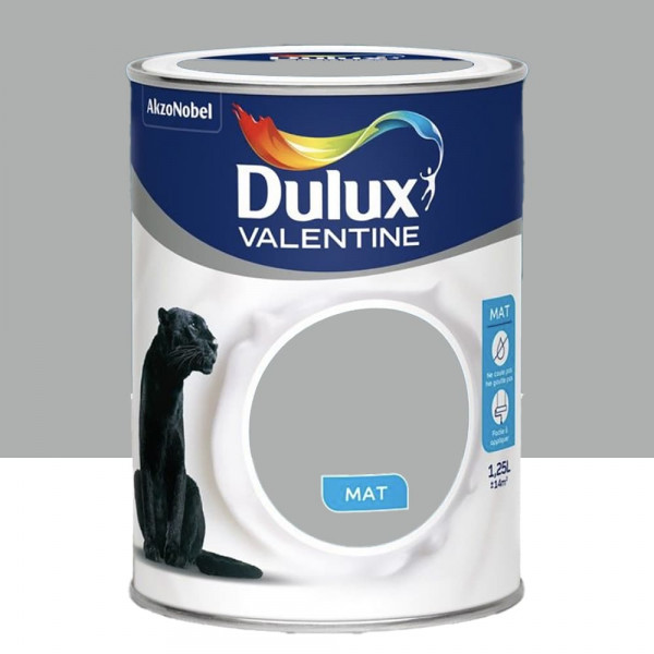 Peinture acrylique mat DULUX VALENTINE Crème de couleur Gris Alpaga- 1,25L
