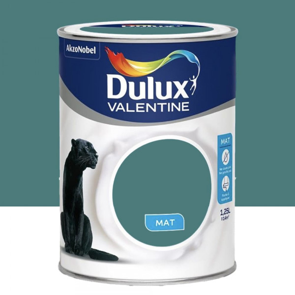 Peinture acrylique mat DULUX VALENTINE Crème de couleur Eucalyptus - 1,25L
