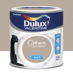 Peinture acrylique mat DULUX VALENTINE Crème de couleur Gazelle - 0,5L