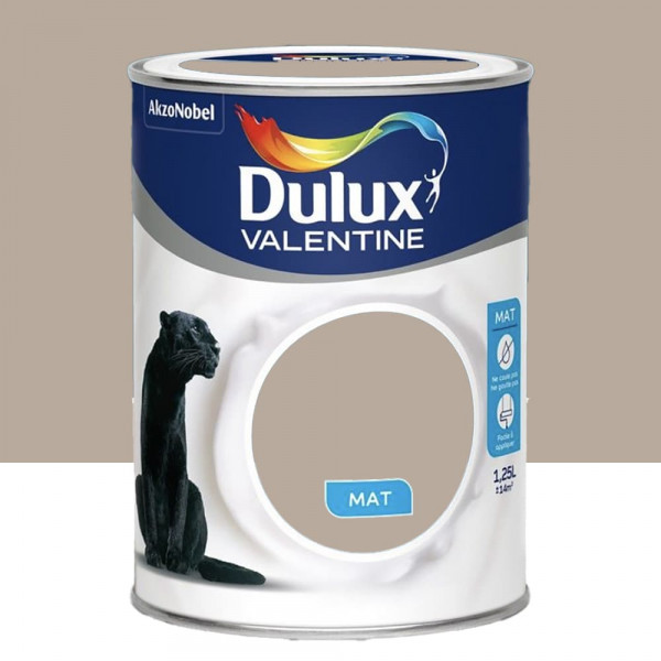 Peinture acrylique mat DULUX VALENTINE Crème de couleur Gazelle - 1,25L