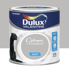 Peinture acrylique mat DULUX VALENTINE Crème de couleur Béton Gris - 0,5L