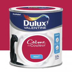 Peinture acrylique mat DULUX VALENTINE Crème de couleur Framboise - 0,5L