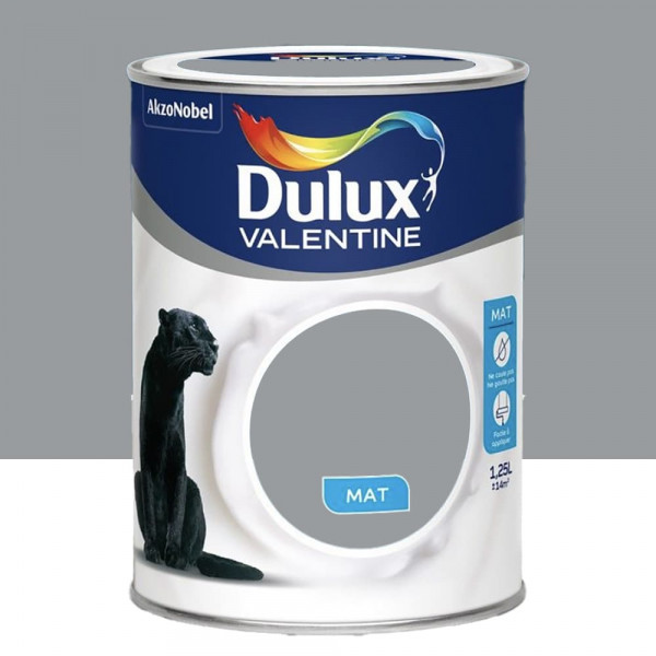 Peinture acrylique mat DULUX VALENTINE Crème de couleur Gris sage - 1,25L