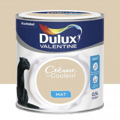 Peinture acrylique mat DULUX VALENTINE Crème de couleur Biscuit - 0,5L
