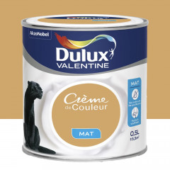 Peinture acrylique mat DULUX VALENTINE Crème de couleur Jaune rétro - 0,5L