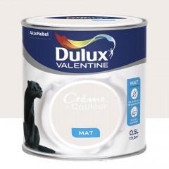 Peinture acrylique mat DULUX VALENTINE Crème de couleur Fleur de jasmin - 0,5L