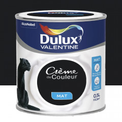 Peinture acrylique mat DULUX VALENTINE Crème de couleur Noir - 0,5L