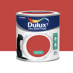 Peinture acrylique satin DULUX VALENTINE Crème de couleur Rouge design - 0,5L