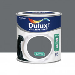 Peinture acrylique satin DULUX VALENTINE Crème de couleur Anthracite - 0,5L