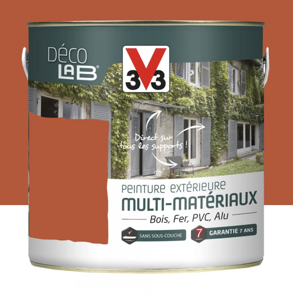 Peinture Extérieure Multi-Matériaux V33 Déco LAB Paprika Satin - 2L