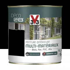 Peinture Extérieure Multi-Matériaux V33 Déco LAB Noir Mat - 0,5L
