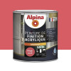 Peinture de finition boiseries intérieures acrylique Alpina Satin Rouge Corail - 0,5L