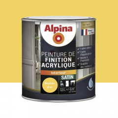 Peinture de finition boiseries intérieures acrylique Alpina Satin Bouton d'or - 0,5L