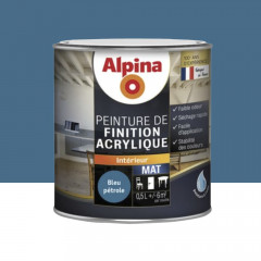 Peinture de finition boiseries intérieures acrylique Alpina Mat Bleu pétrole - 0,5L