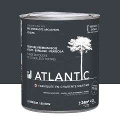 Peinture acrylique pour boiseries extérieures ID Atlantic Gris anthracite Arcachon Velours - 2L