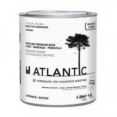 Peinture acrylique pour boiseries extérieures ID Atlantic Blanc pur Guérande Velours - 2L