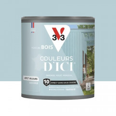 Peinture Acrylique pour Bois Extérieurs 10 ans V33 Couleurs d'ICI Velours Bleu grisé - 0,5L
