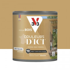 Peinture Acrylique pour Bois Extérieurs 10 ans V33 Couleurs d'ICI Velours Jaune ocré - 0,5L