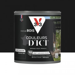 Peinture Acrylique pour Bois Extérieurs 10 ans V33 Couleurs d'ICI Velours Noir - 0,5L