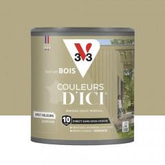 Peinture Acrylique pour Bois Extérieurs 10 ans V33 Couleurs d'ICI Velours Jaune kaki - 0,5L