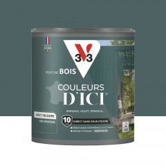 Peinture Acrylique pour Bois Extérieurs 10 ans V33 Couleurs d'ICI Velours Vert profond - 0,5L