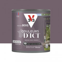 Peinture Acrylique pour Bois Extérieurs 10 ans V33 Couleurs d'ICI Velours Violine fumé - 0,5L